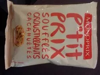 Mängden socker i P'rit prix soufflés croustillants cacahuètes 