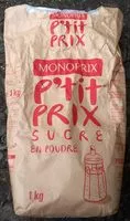 Mängden socker i P'tit Prix - Sucre en poudre