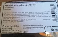 Mängden socker i Madeleine marbrées chocolat