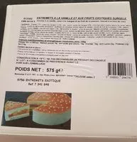 Mängden socker i Entremets a la vanille et aux fruits exotiques surgele