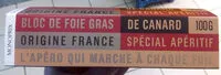 Mängden socker i Bloc de foie gras de canard origine france spécial apéritif