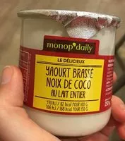 Mängden socker i Yaourt Brassé Noix de Coco