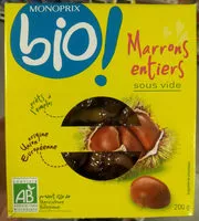 Mängden socker i Bio châtaignes entières monoprix