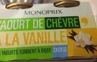 Mängden socker i Yaourt de chèvre à la vanille