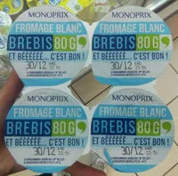 Mängden socker i Fromage blanc brebis