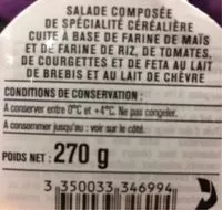 Mängden socker i Fusilli sans Gluten Tomate Courgette Feta