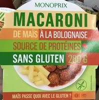 Mängden socker i Macaroni de maïs à la bolognaise