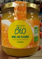 Mängden socker i Miel de fleurs crémeux bio