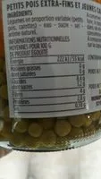 Mängden socker i Petits pois extra-fins et jeunes carottes à l'étuvée