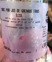 Mängden socker i Jus frais de grenade