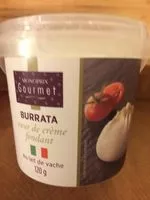 Mängden socker i Burrata coeur de crème fondant