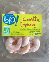 Mängden socker i Crevettes tropicales cuites et décortiquées