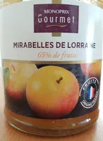 Mängden socker i Confiture aux mirabelles de Lorraines, 65% de fruits