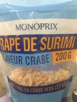 Mängden socker i Râpé de surimi saveur Crabe