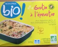 Mängden socker i Gratin à l’épeautre bio