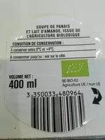 Mängden socker i Soupe de panais et lait d'amande bio