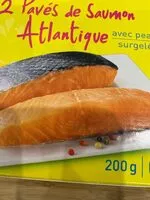 Mängden socker i Pavés de saumon Atlantique bio, avec peau, surgelés