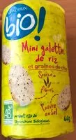 Mängden socker i Mini galettes de riz et graines de chia