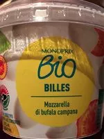 Mängden socker i Monoprix bio billes mozzarella di buffala