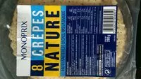 Mängden socker i 8 crêpes nature
