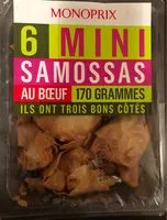 Mängden socker i Mini samossas au boeuf