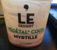 Mängden socker i Le végétal coco myrtille