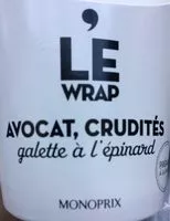 Mängden socker i Le Wrap Avocat, crudités, galette à l'epinard