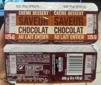 Mängden socker i Crème dessert saveur chocolat
