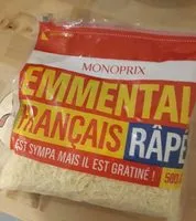 Mängden socker i Emmental français rapé