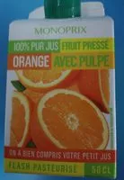 Mängden socker i Jus d'orange fruit pressé 50cl