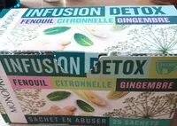 Mängden socker i Infusion detox fenouil citronnelle gingembre