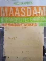 Mängden socker i Maasdam 8 tranchettes