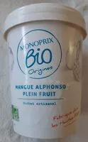 Mängden socker i Sorbet artisanal mangue Alphonso plein fruit