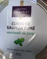 Mängden socker i Cubes de saumon fumé marinade au pesto