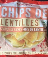 Mängden socker i Chips de lentilles