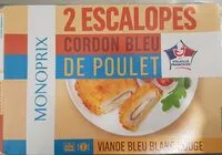 Mängden socker i Escalopes cordon bleu de poulet