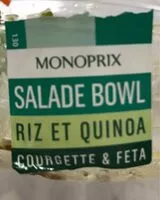 Mängden socker i Salade Bowl Riz et Quinoa / Courgette & Feta