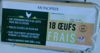 Mängden socker i Oeufs frais monoprix