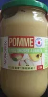 Mängden socker i Puree de pomme sans sucres ajoutes