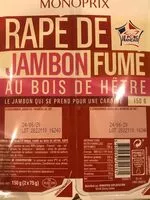 Mängden socker i Rapé de jambon fumé au bois de hetre