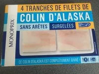 Mängden socker i 4 tranches de filet de colin d'alaska