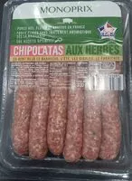 Mängden socker i Chipolatas aux herbes