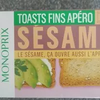 Mängden socker i Toasts fins apéro sésame