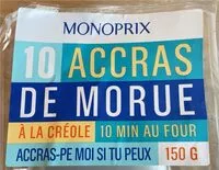 Mängden socker i 19 accras de morue