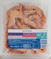 Mängden socker i Crevettes entières