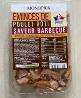 Mängden socker i Émincés de poulet rôti saveur barbecue