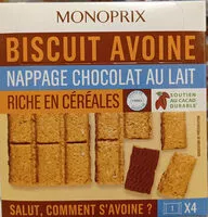 Mängden socker i Biscuit avoine nappage chocolat au lait