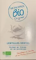 Mängden socker i Lentilles vertes