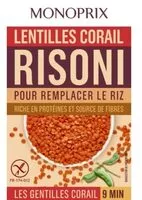 Mängden socker i Risoni de Lentilles corail
