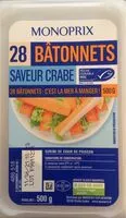 Mängden socker i Batonnets saveur crabe